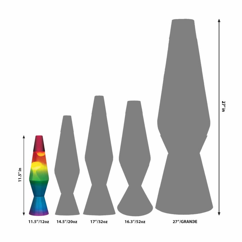 11.5″ LAVA Lamp Rainbow – White/Tricolor - US 2782