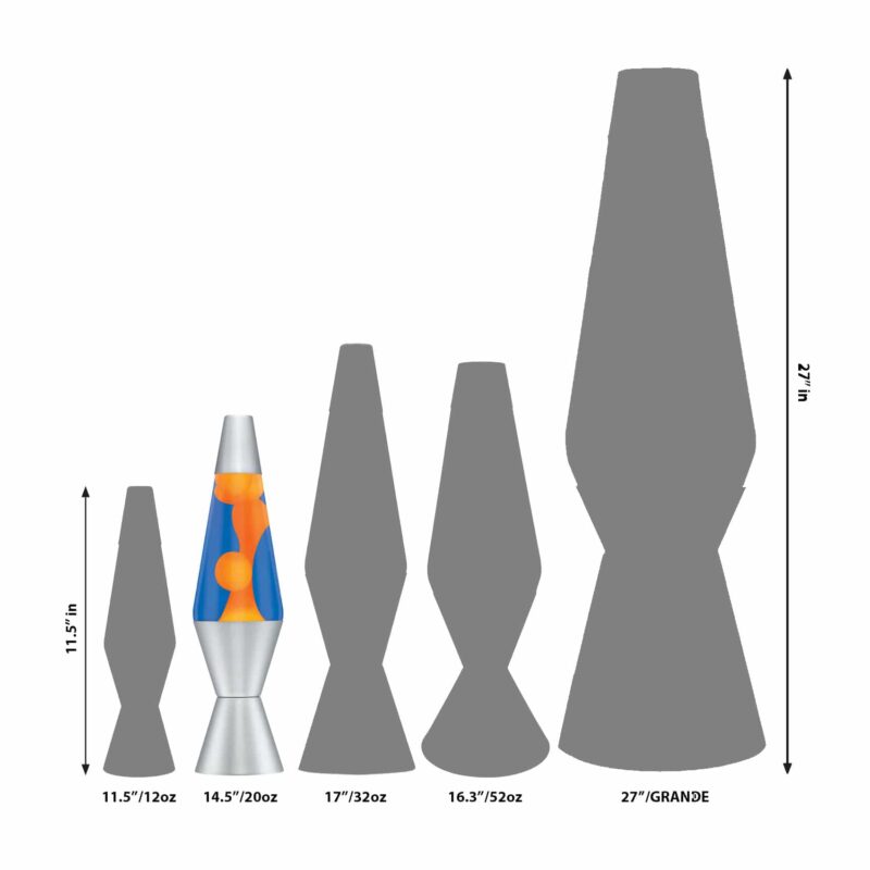 14.5” LAVA Lamp – Orange/Blue/Silver - US 1779