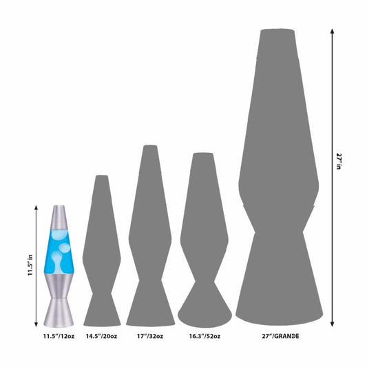11.5″ LAVA Lamp – White/Blue/Silver - US 9187