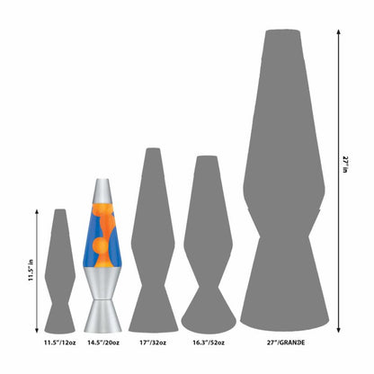 14.5” LAVA Lamp – Orange/Blue/Silver - US 1779