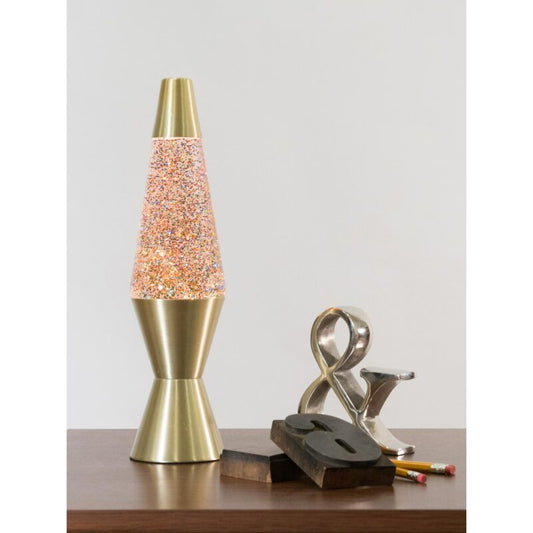 14.5″ LAVA Lamp Rainbow Glitter – Clear/Gold - US 3711