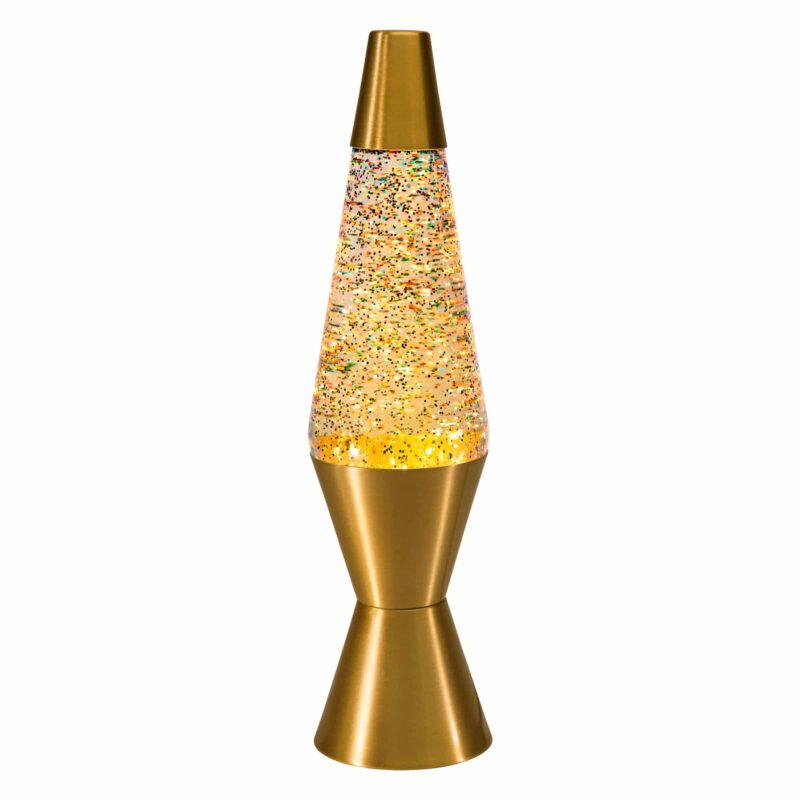 14.5″ LAVA Lamp Rainbow Glitter – Clear/Gold - US 3711