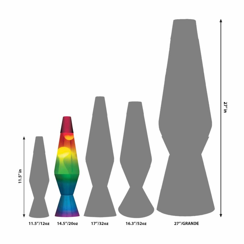 14.5” LAVA Lamp Rainbow – White/Clear/Tricolor - US 9122