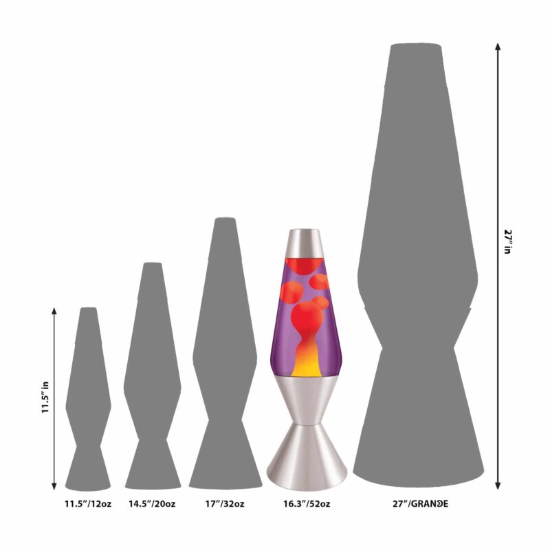 16.3″ LAVA Lamp – Yellow/Purple/Silver - US 6390